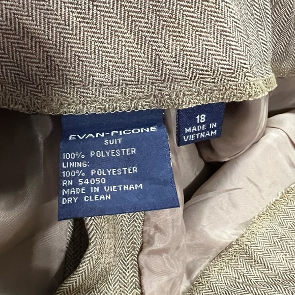 Evan-Picone Suit Pants Chevron Roll in Dijon Size 18 - Picture 7 of 10